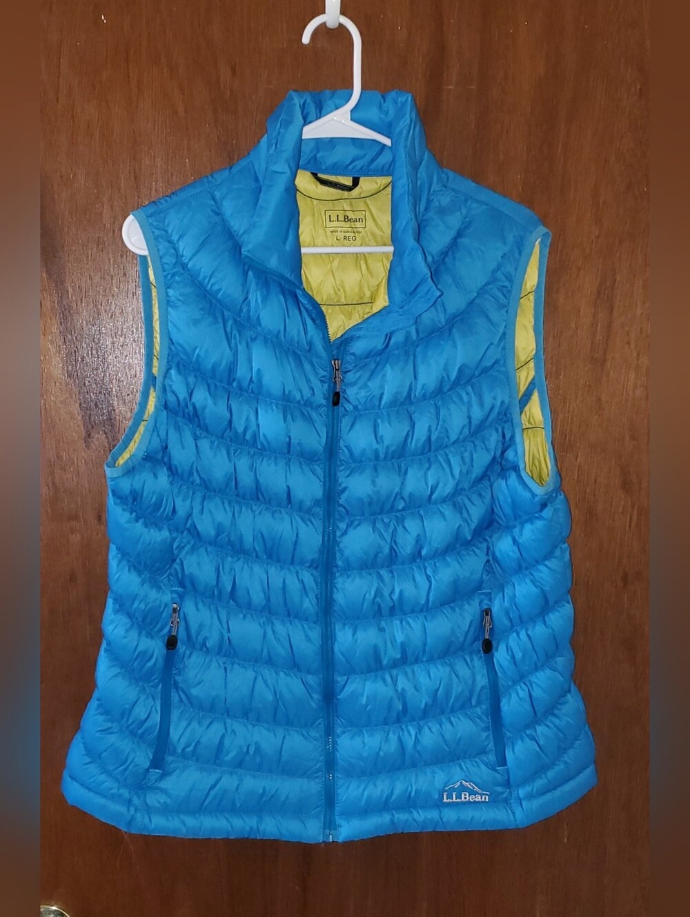 L.L. Bean Blue Packable Downtek Down Vest Sz Large